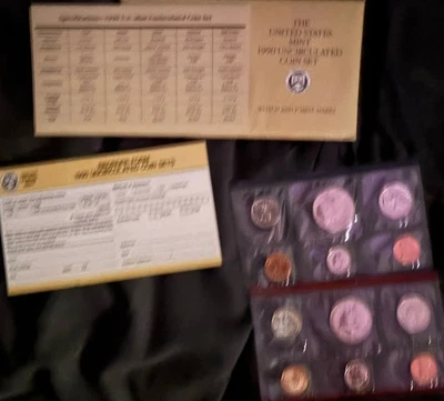 Vintage 1990 United States US Mint Uncirculated D & P Coin Set Envelope CG24 - Image 1 of 2