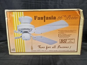 Fantasia Petite 36in Ceiling Fan White & White Blades & Brass Screws - Picture 1 of 5