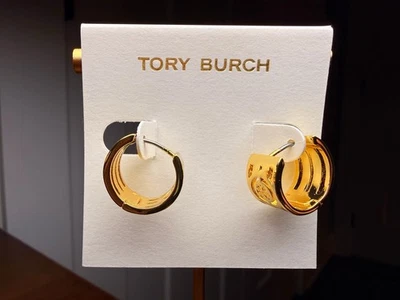 Pendientes de aro Tory Burch mini oro Foto 1 de 2