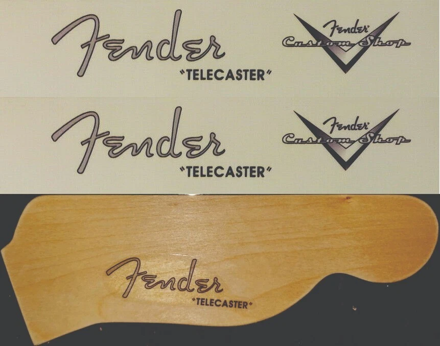 2 (два) спагетти Fender Telecaster с наклейками на водную горку головки грифа на заказ. - Изображение 1 из 1