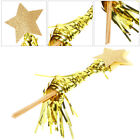 6 Pcs Rain Fairy Wand Wood Dress Up Star Wands Ribbon Dance