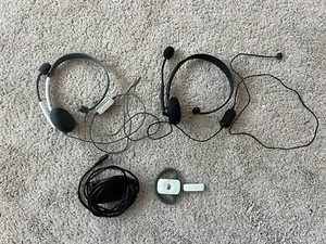 Original Microsoft XBOX 360 Headset Lot Of 3 Wired/Wireless OEM Tested - Picture 1 of 9