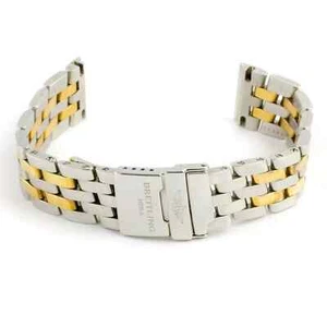 Breitling Sirius Stainless Steel 18k Yellow Gold 15mm Watch Bracelet - Picture 1 of 5