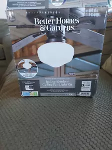 Better Homes & Gardens Indoor/Outdoor Ceiling Fan LIGHT KIT White Frosted Globe - Picture 1 of 11
