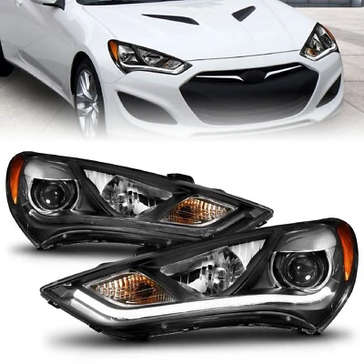 Anzo Black Plank Style Projector Headlights for 13-16 Hyundai Genesis 2DR Foto 1 de 4