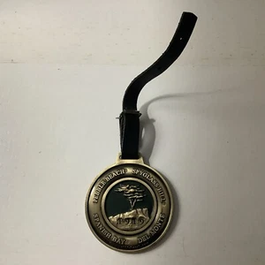 Pebble Beach Resorts Metal Double Sided Golf Bag Medallion W/ Leather Strap - Picture 1 of 4