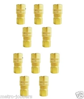 Paquete de 10 acopladores de manguera de aire MILTON 715 estilo M roscas NPT hembra de 1/4" Foto 1 de 2