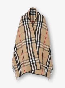 BURBERRY Wool Cashmere Cape Archive Beige Check New With Tags - Picture 1 of 11