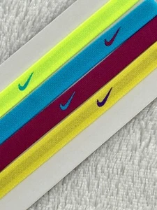 Nike Sports Headbands Hairbands pack of 4 No Slip Gel Grip Multi Colored - Picture 1 of 8