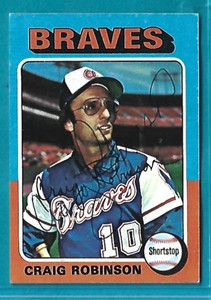 CRAIG ROBINSON signed 1975 Topps MINI baseball card #367 ATLANTA BRAVES