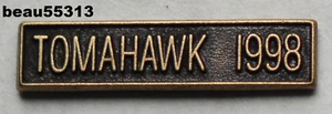⭐HARLEY DAVIDSON OWNERS GROUP 1998 TOMAHAWK OPEN HOUSE HOG VEST BAR PIN - Picture 1 of 1