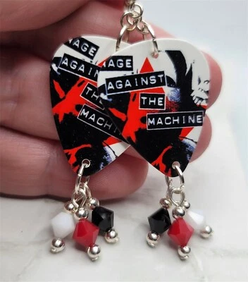 Pendientes de selección de guitarra Rage Against the Machine con colgantes de cristal de Swarovski Foto 1 de 4