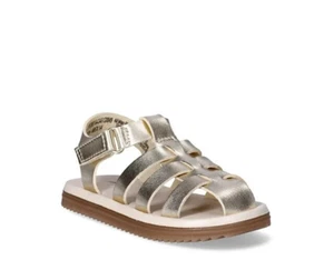 Wonder Nation Toddler Girls Fisherman Sandals Shoe Size 9 Gold Adjustable Strap - Picture 1 of 5
