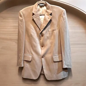 Joseph & Feiss Silk Blazer Sport Coat Mens 38 Short Beige 3 Button 38S Wedding - Picture 1 of 11