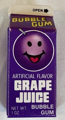 GOMA BURBUJA JUGO UVA TOPPS VINTAGE AÑOS 80 SELLADA NUEVA DE STOCK Foto 1 de 4