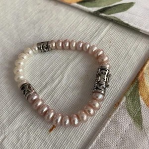 Honors Pearl Bracelet  With Pink and White Pearls And Silver Separator Beads - Picture 1 of 4