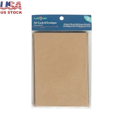 Tarjetas de felicitación en blanco A6 con sobres 12 unidades suministros de artesanía personalizables nuevas Foto 1 de 4