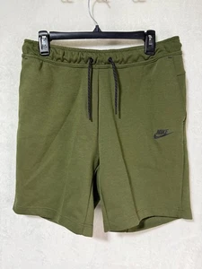 Nike Sportswear Tech Fleece Green/Black Standard Fit Above Knee Shorts M *NWT - Picture 1 of 9