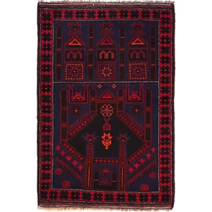 Excellent Handmade Oriental Tribal Carpet Afghan Area Wool Rug 3'0x4'8 ft B16040 - Picture 1 of 8