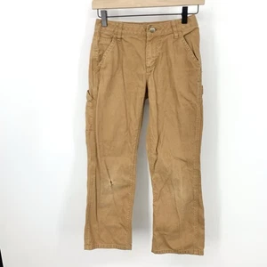 Carhartt Kinder Größe 10 Jenas braun Ente Canvas Khakis gerades Bein verstellbar Baumwolle - Bild 1 von 9