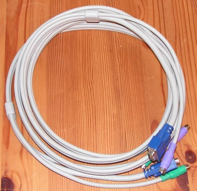 KVM Kabel, 2xVGA, 4xPS/2, 3 m evtl. defekt - Bild 1 von 4