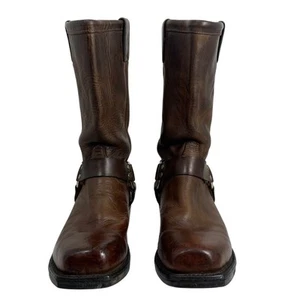 CHIPPEWA Brown Leather Men SZ 9.5 Wellington Work Snip Toe Harness Boots 97868 - Picture 1 of 11