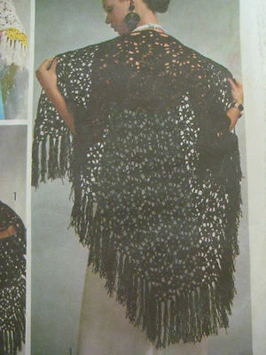 Vintage Simplicity 5660 CROCHETED SHAWL Sewing Pattern Women Crochet One Size - Image 1 of 4