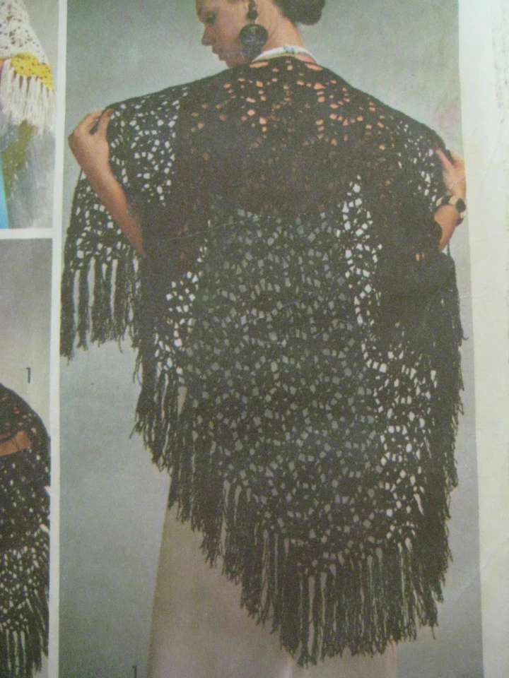 Vintage Simplicity 5660 CROCHETED SHAWL Sewing Pattern Women Crochet One Size - Image 1 of 4