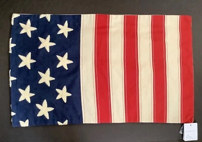Pottery Barn American FLAG EMBROIDERED Lumbar Pillow Cover 16x26 NEW WITH TAGS - Image 1 of 4