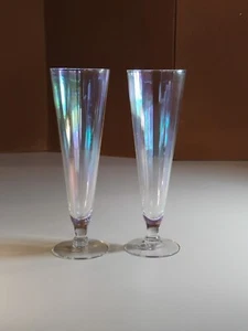 Fostoria Mother Of Pearl (Iridescent). Wine Glasses Set Of 2 - Picture 1 of 15