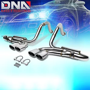FOR 97-04 CORVETTE C5/Z06 QUAD 4.25" OVAL TIP STAINLESS EXHAUST CATBACK SYSTEM - Picture 1 of 10