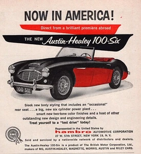 1956 Austin-Healey 100 Six Original Color Ad - Picture 1 of 1