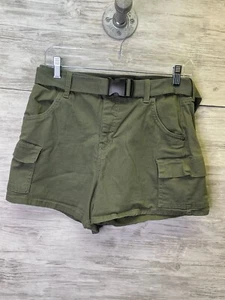 Re Generation By Celebrity Pink Shorts Green Cargo Pockets Belted Womens 9/29 - Picture 1 of 11