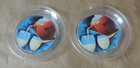 Ancien 2 sous verre Bock Ricard Plastique dur objet publicitaire collection café