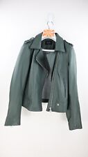 Stella 100 % genuine lambskin leather jacket in sage green size 12