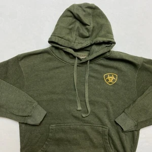 Ariat Hoodie S Green Sweatshirt Workwear Hiking Camping USA Flag Logo Sweater - Picture 1 of 12