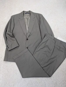 Brooks Brothers Suit Mens 48R 36x27 Tan Cotton 2 Piece Jacket Pants Vintage USA - Picture 1 of 24