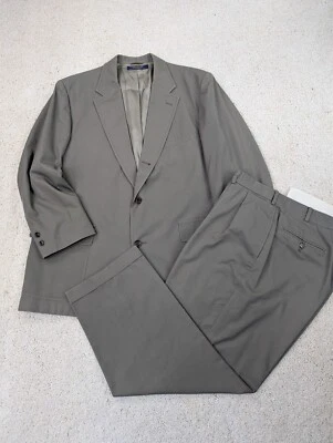 Brooks Brothers Suit Mens 48R 36x27 Tan Cotton 2 Piece Jacket Pants Vintage USA - Image 1 of 4