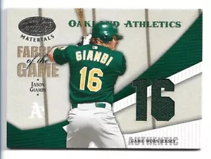 2004 blattzertifizierte Materialien Stoff des Spiels Trikot/16 Jason Giambi #FG-144 - Bild 1 von 2