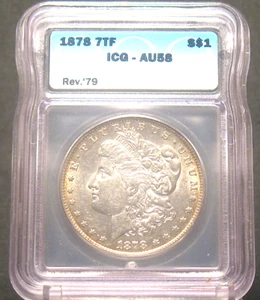 1878 U.S.Morgan Silver Dollar $1 ICG AU58 90% Silver Reverse 1879 Nice Coin - Picture 1 of 2