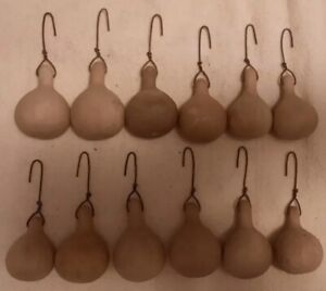 Lot of 12 Primitive Farmhouse Gourd Ornaments Ornies Handcrafted with Rusty Wire