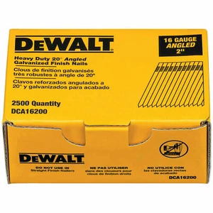 DEWALT DCA16200 2 INCH 16 GAUGE ANGLED FINISH NAIL 20 DEGREE 2500/BOX 2577187 - Picture 1 of 1