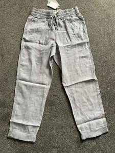 H&m Natural Linen Summer Trousers Size S  - Picture 1 of 2