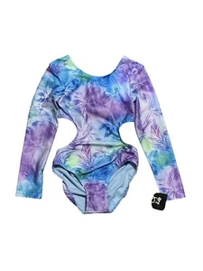 New Art Class Lavender Blue One Piece Bathing Suit Swimsuit UPF 50+ Size 8 Girls - Picture 1 of 2