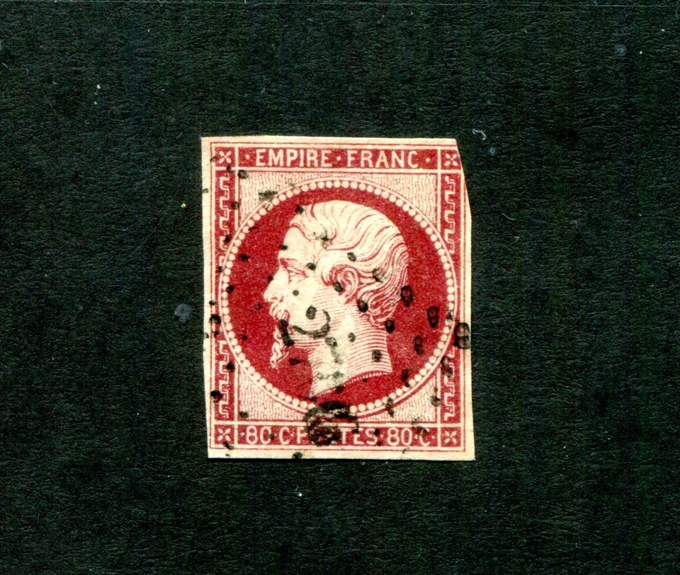 Francia #19c, Lago Carmín Profundo, En muy buen estado Usado Falta UR Esquina. Red Cat 62,50 10,00 Foto 1 de 1