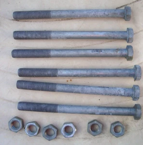 M20 x 250mm Hex Head bolt with nut Galv QTY of 6(VI) Zenrith brand 85mm thread - Picture 1 of 7