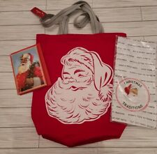 *NEW* Hallmark 2021 VIP RED Santa Claus Canvas Tote Bag, Santa Card, Tea Towel