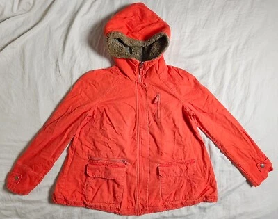 Anthropologie Daughters Of The Liberation Hooded Coat Size Medium Color Orange - Image 1 of 4