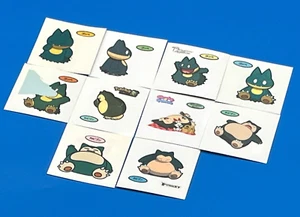 Lot 10 Snorlax + Munchlax Pokemon Bread Sticker Deco Chara Japan - Picture 1 of 2