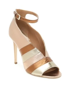 Laurence Dacade 258293 Womens Sianni Metallic Leather Stripe Sandals Size 39 M - Picture 1 of 3